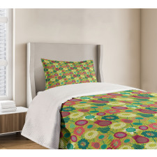 Abstract Vivid Flora Petals Bedspread Set