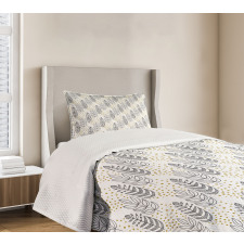 Outline Leaves and Spots Bedspread Set