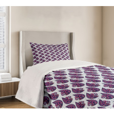 Abstract Motif Art on Dots Bedspread Set