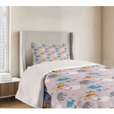 Sheep Elephant Pig Dog Bedspread Set