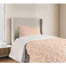 Leaf Pattern in Warm Colors Bedspread Set