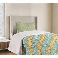 Brush Marks with Stripes Bedspread Set