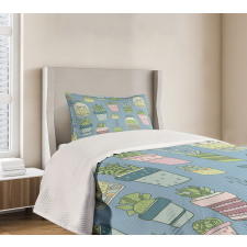 Houseplants Succulents Bedspread Set