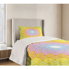 Round Wreath Colorful Bedspread Set