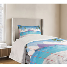 Summer Seaside with Palms Bedspread Set