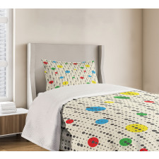 Simplistic Colored Dots Bedspread Set