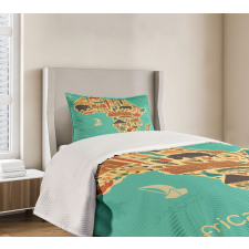 Savannah Map Tribal Bedspread Set