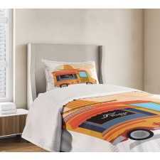 Mexican Food Delivery Truck Bedspread Set