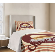 Chocolate Typography Bedspread Set