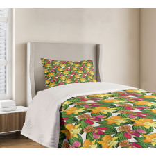 Tropic Foliage Woody Plants Bedspread Set