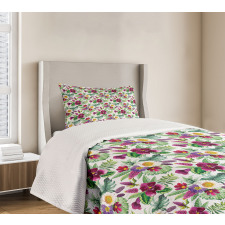 Calla Lily Monstera Leaves Bedspread Set