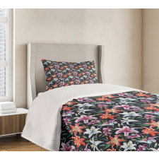 Watercolor Tropical Lilies Bedspread Set