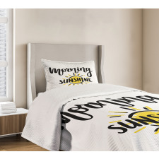 Doodle Morning Sunshine Text Bedspread Set