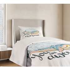 Whale Waves Pastel Bedspread Set