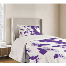 Butterflies and a Lady Bedspread Set