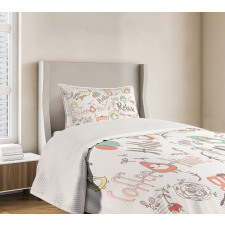See You Hello Day Text Bedspread Set