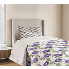 Purple Gramophone Orchids Bedspread Set
