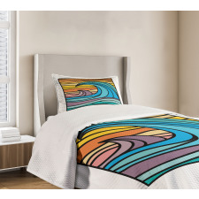 Abstract Ocean Waves Art Bedspread Set