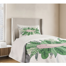 Tiny Sparrownd Leaves Bedspread Set