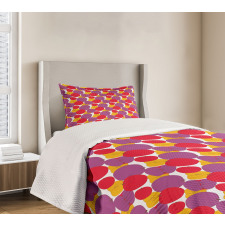 Colorful Drawing of Fruit Bedspread Set