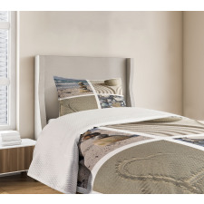 Sand and Pebbles Collage Bedspread Set