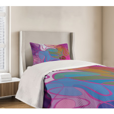 Waves in Hand-drawn Style Bedspread Set