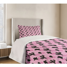 Cartoon Style Mexican Flora Bedspread Set