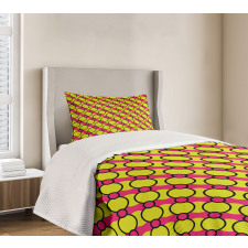 Circles in Vivid Tones Simple Bedspread Set