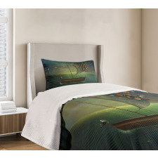 Boat Sailing in a Calm Sea Bedspread Set