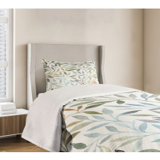 Watercolor Floral Pattern Bedspread Set