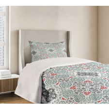 Floral Elements Curlicues Bedspread Set