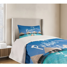 Positive Vibes Only Message Bedspread Set