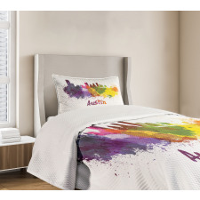 Clipping Path White Outlined Bedspread Set