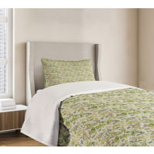 Garden Plants Floral Theme Bedspread Set