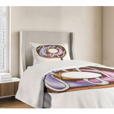 Doughnut American Food Theme Bedspread Set