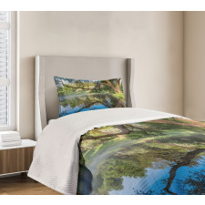 Foggy Scene over Water Bedspread Set