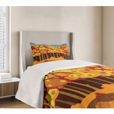 Forest in Autumn Cartoon Bedspread Set