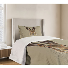 Face of a Wild Hare Realistic Bedspread Set