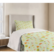 Cartoon Art Autumn Forest Bedspread Set