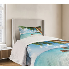 Exotic Palm Tree Ocean Bedspread Set