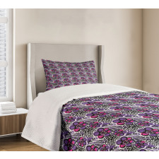 Doodle Style Brush Strokes Bedspread Set