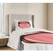 Open Mouth Tongue out Image Bedspread Set