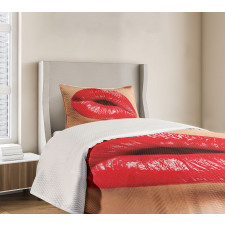 Juicy Lipstick Illustration Bedspread Set