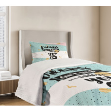 Words Abstract Hipster Retro Bedspread Set