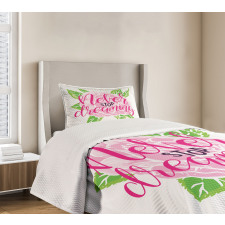 Romantic Rose Calligraphy Bedspread Set