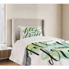 Green Brush Stoke Watercolor Bedspread Set