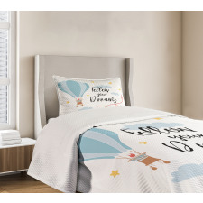 Hot Air Balloon Stars Clouds Bedspread Set