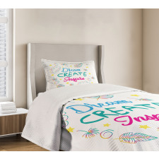 Dream Create Inspire Leaves Bedspread Set