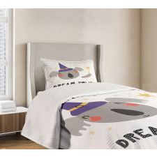 Funny Koala in a Witch Hat Bedspread Set