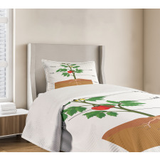 Parts of a Tomato Plant Bedspread Set